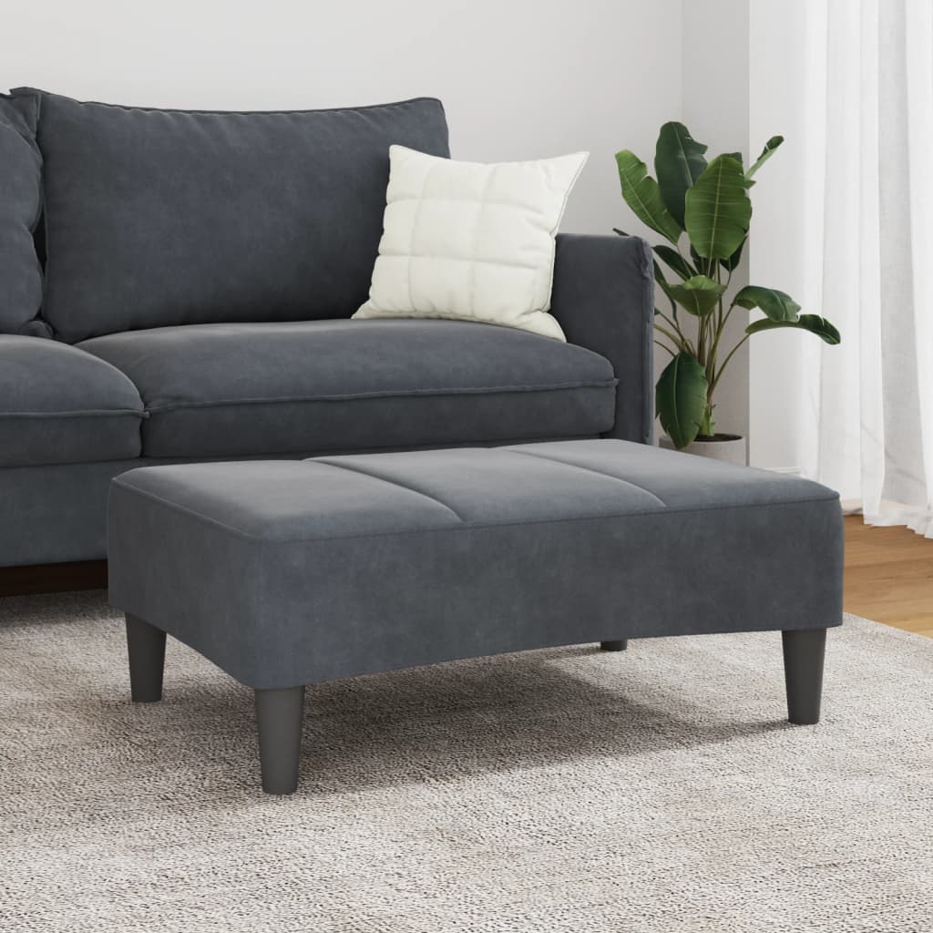 vidaXL Taburet, gri închis, 77x55x31 cm, catifea vidaXL Taburet, gri închis, 77x55x31 cm, catifea