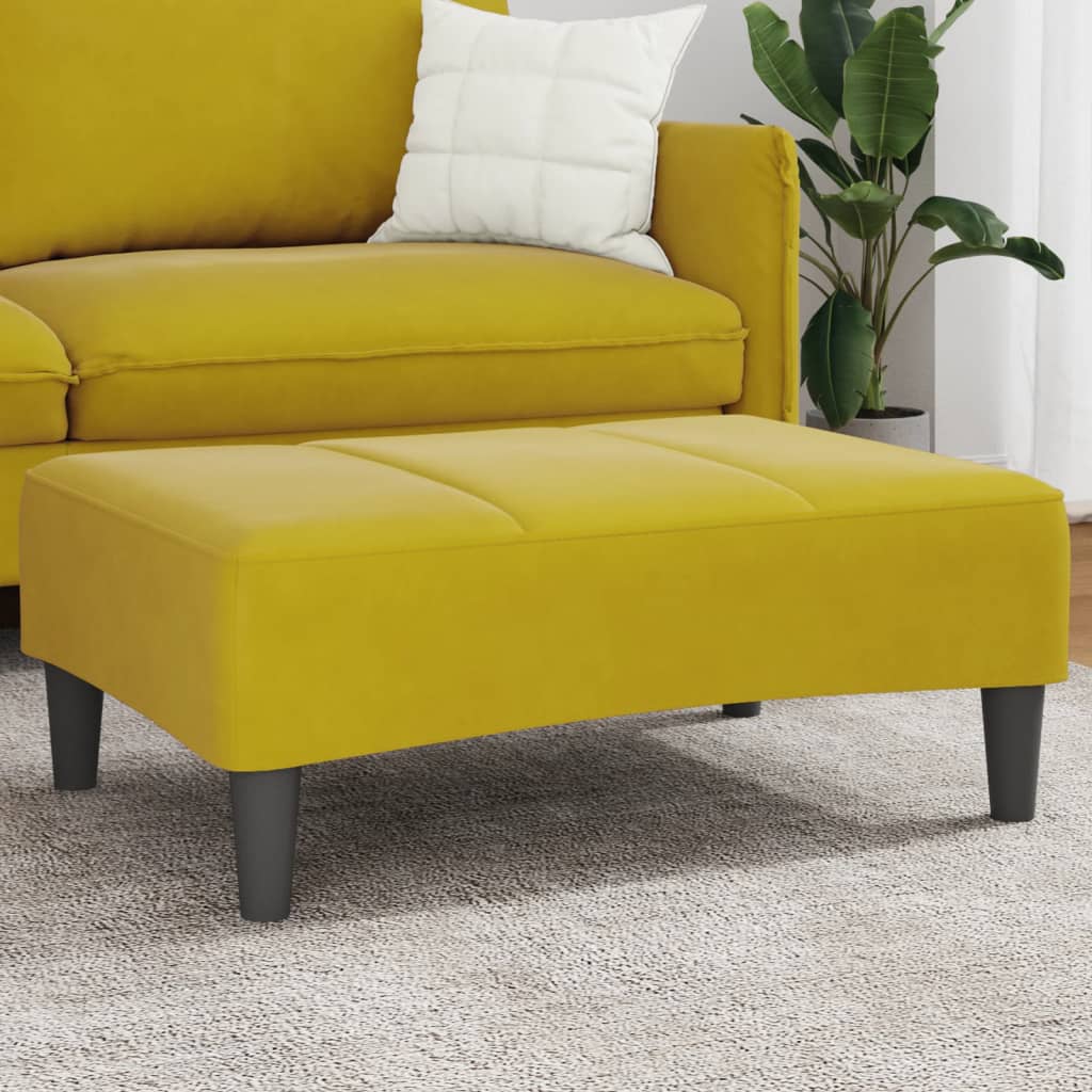 vidaXL Taburet, galben, 77x55x31 cm, catifea vidaXL Taburet, galben, 77x55x31 cm, catifea