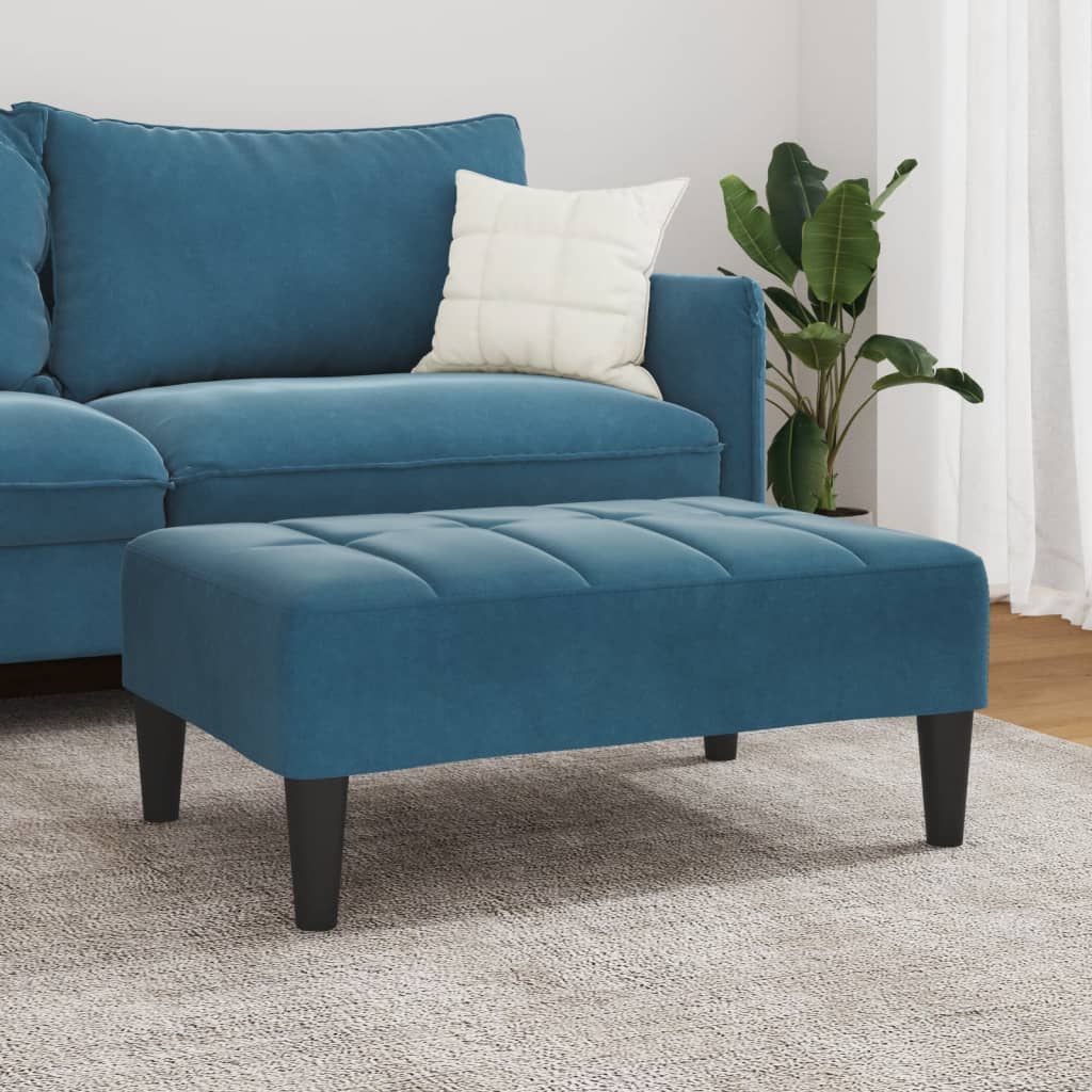 vidaXL Taburet, albastru, 77x55x31 cm, catifea vidaXL Taburet, albastru, 77x55x31 cm, catifea