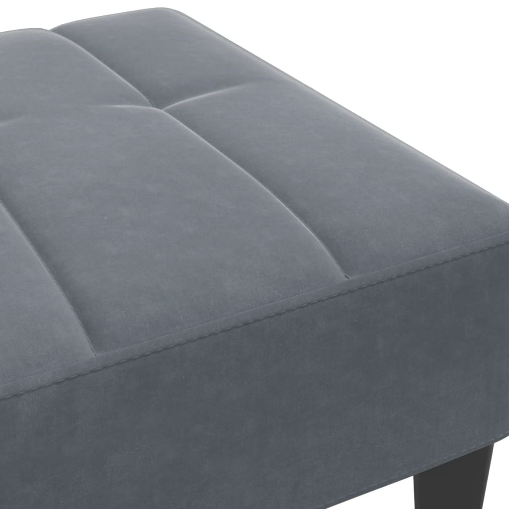 vidaXL Taburet, gri închis, 77x55x31 cm, catifea vidaXL Taburet, gri închis, 77x55x31 cm, catifea