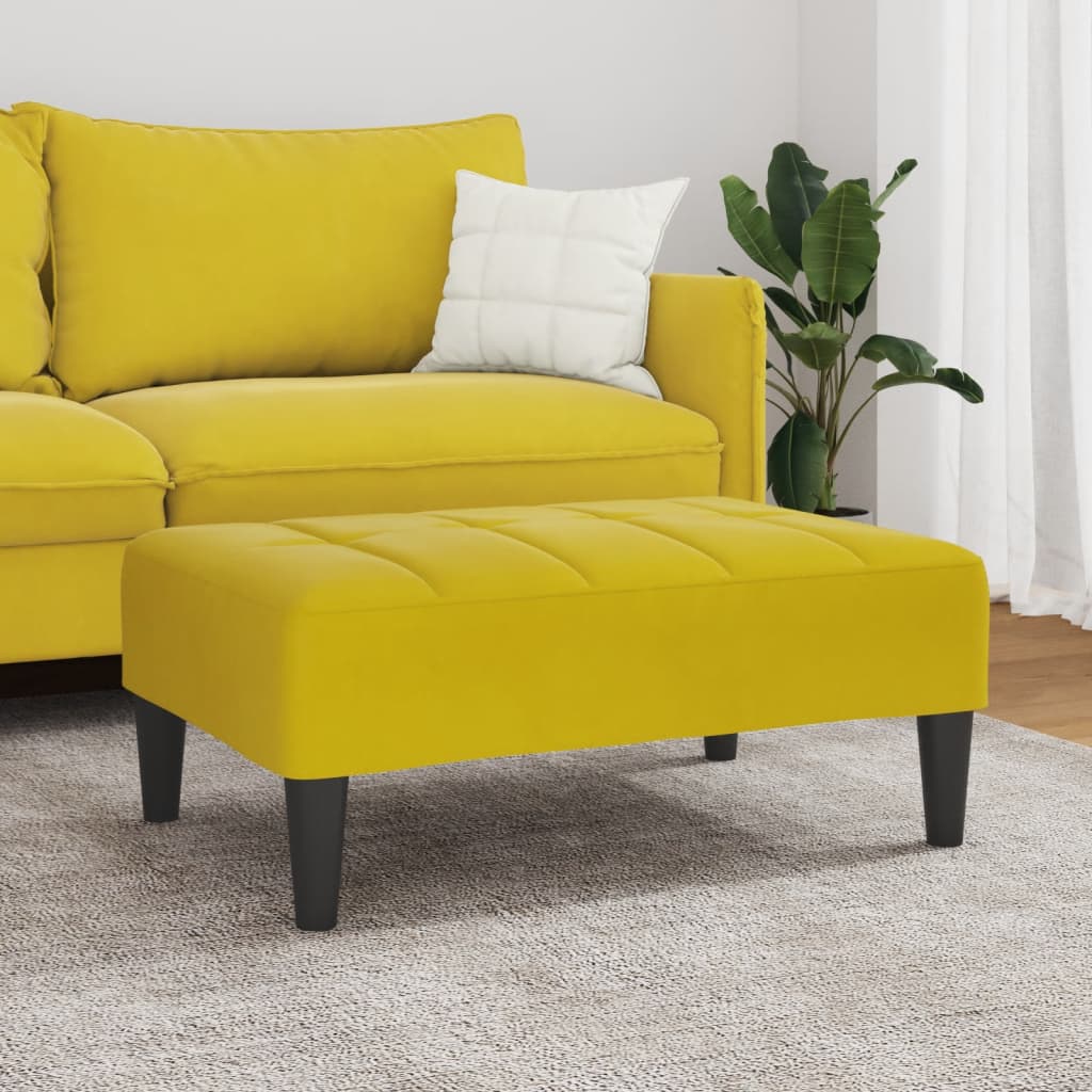 vidaXL Taburet, galben, 77x55x31 cm, catifea vidaXL Taburet, galben, 77x55x31 cm, catifea