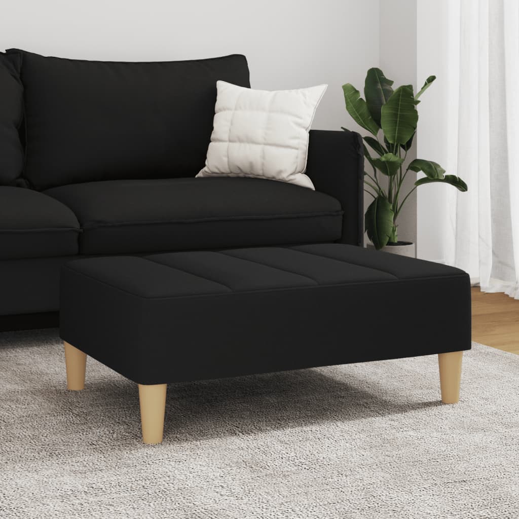 vidaXL Taburet, negru, 77x55x31 cm, material textil vidaXL Taburet, negru, 77x55x31 cm, material textil