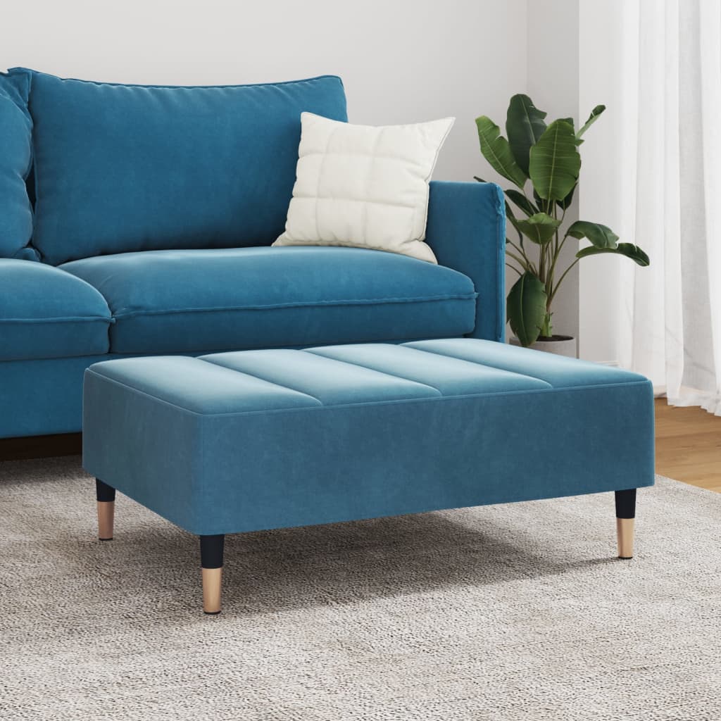 vidaXL Taburet, albastru, 77x55x31 cm, catifea vidaXL Taburet, albastru, 77x55x31 cm, catifea