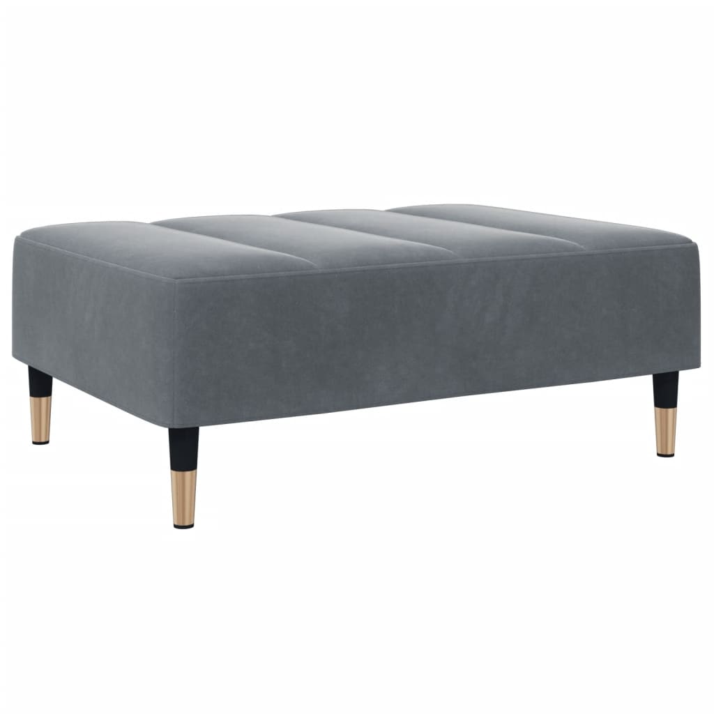 vidaXL Taburet, gri închis, 77x55x31 cm, catifea vidaXL Taburet, gri închis, 77x55x31 cm, catifea