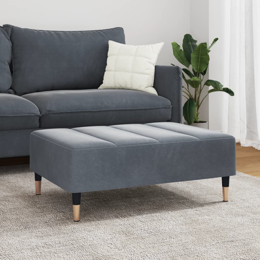 vidaXL Taburet, gri închis, 77x55x31 cm, catifea vidaXL Taburet, gri închis, 77x55x31 cm, catifea