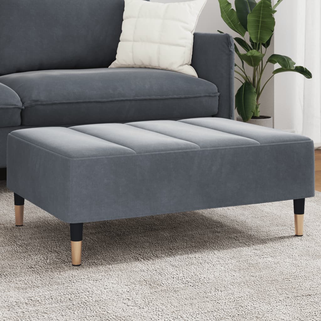 vidaXL Taburet, gri închis, 77x55x31 cm, catifea vidaXL Taburet, gri închis, 77x55x31 cm, catifea