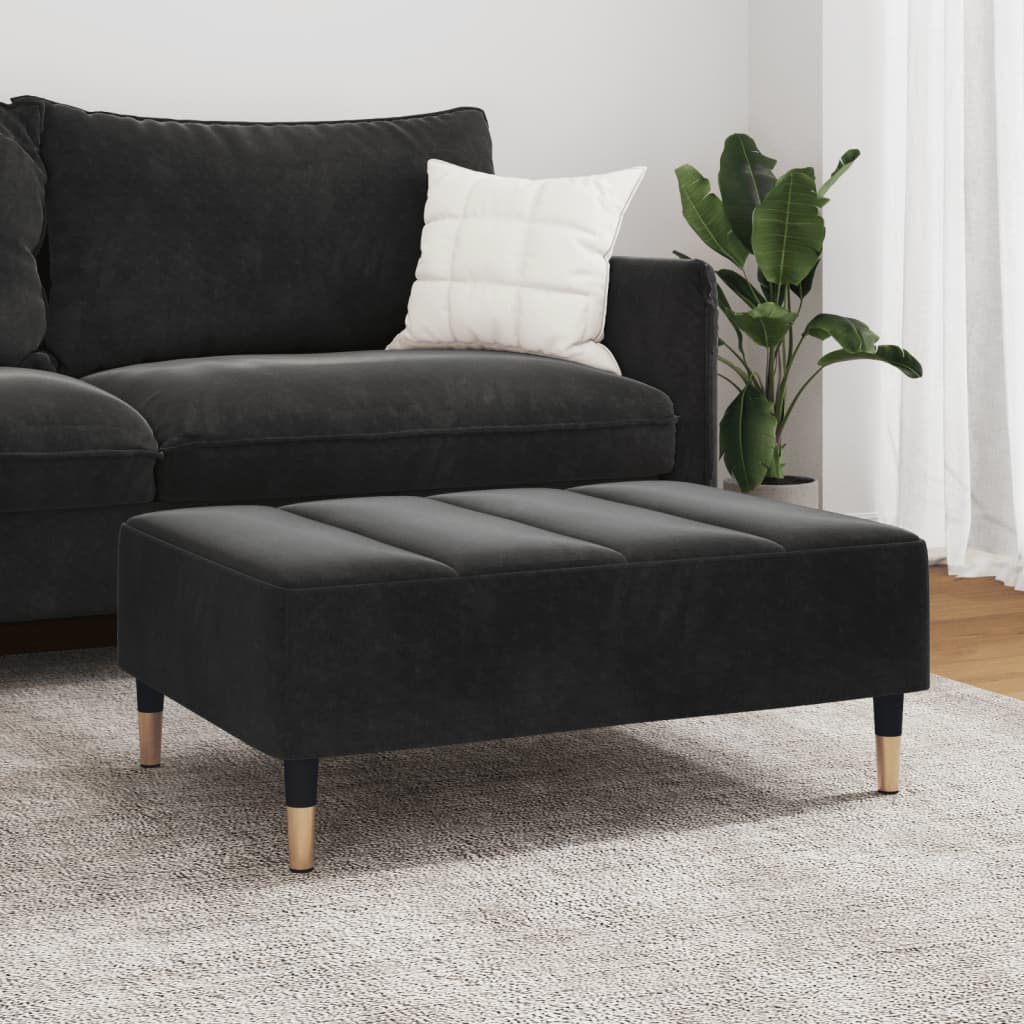 vidaXL Taburet, negru, 77x55x31 cm, catifea vidaXL Taburet, negru, 77x55x31 cm, catifea