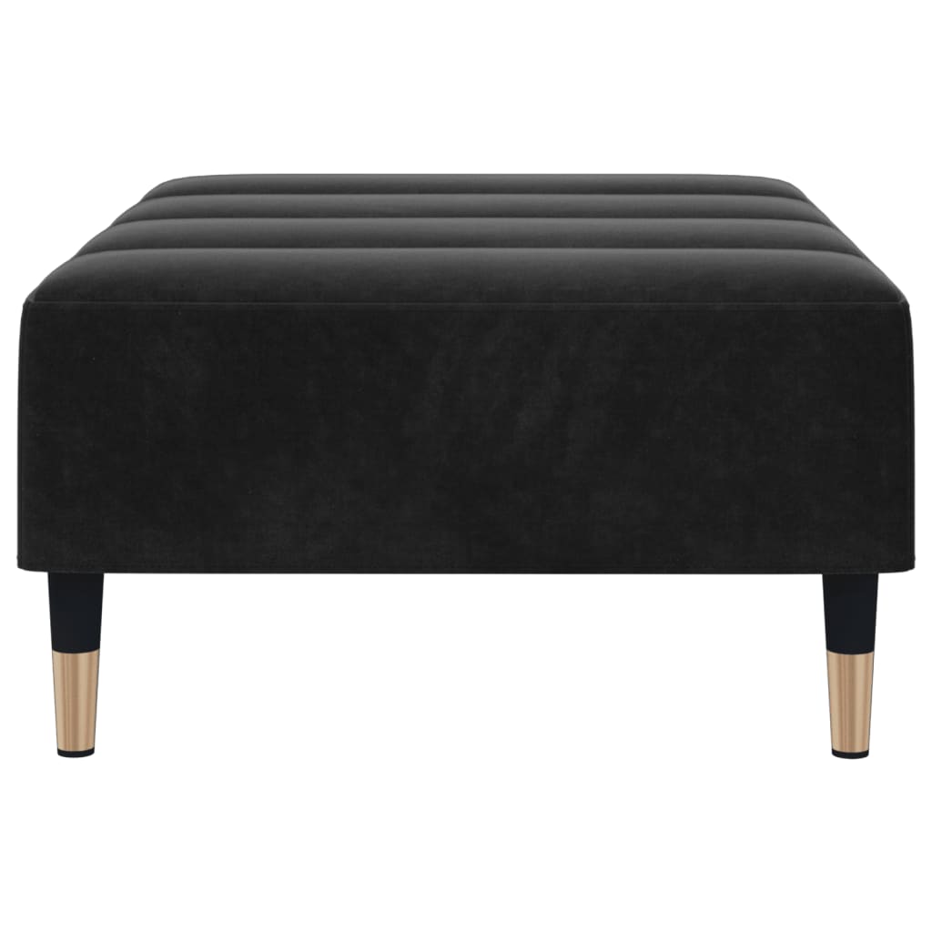 vidaXL Taburet, negru, 77x55x31 cm, catifea vidaXL Taburet, negru, 77x55x31 cm, catifea