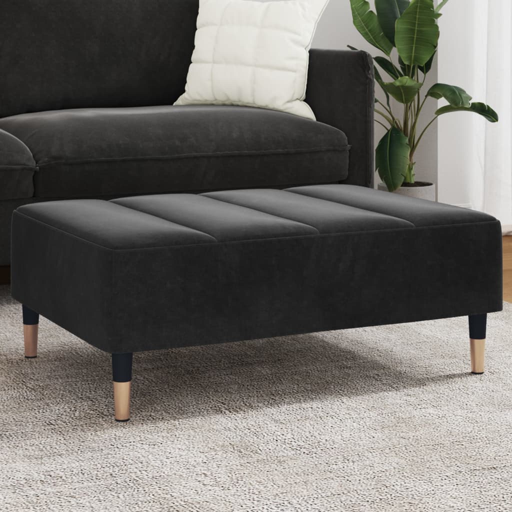vidaXL Taburet, negru, 77x55x31 cm, catifea vidaXL Taburet, negru, 77x55x31 cm, catifea