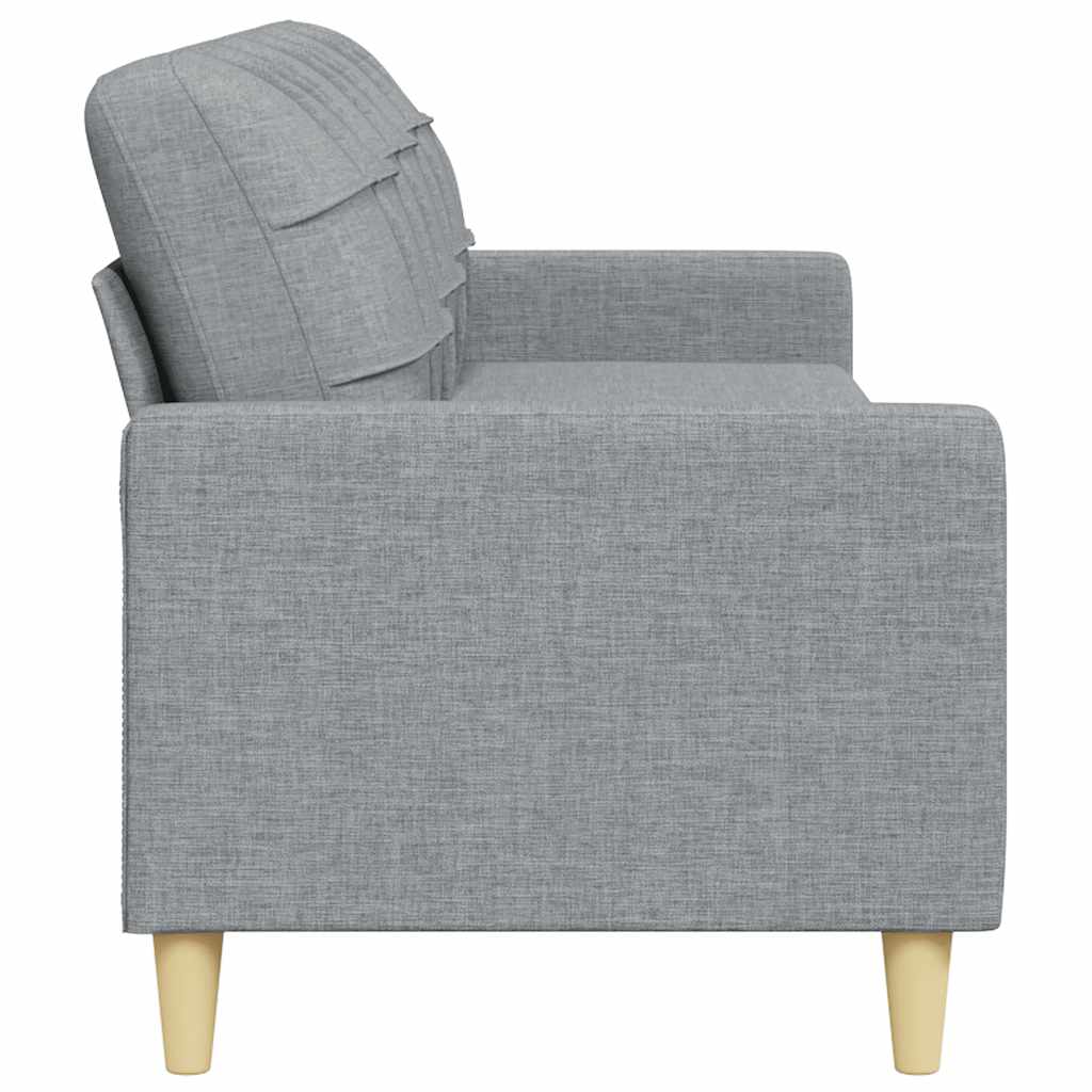 vidaXL Canapea cu 3 locuri, gri deschis, 210 cm, material textil