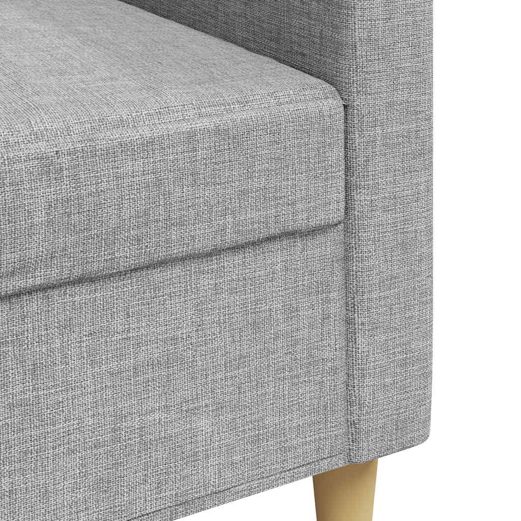 vidaXL Canapea cu 3 locuri, gri deschis, 210 cm, material textil