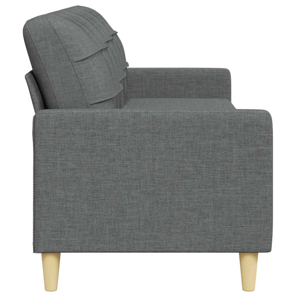 vidaXL Canapea cu 3 locuri, gri închis, 210 cm, material textil vidaXL Canapea cu 3 locuri, gri închis, 210 cm, material textil