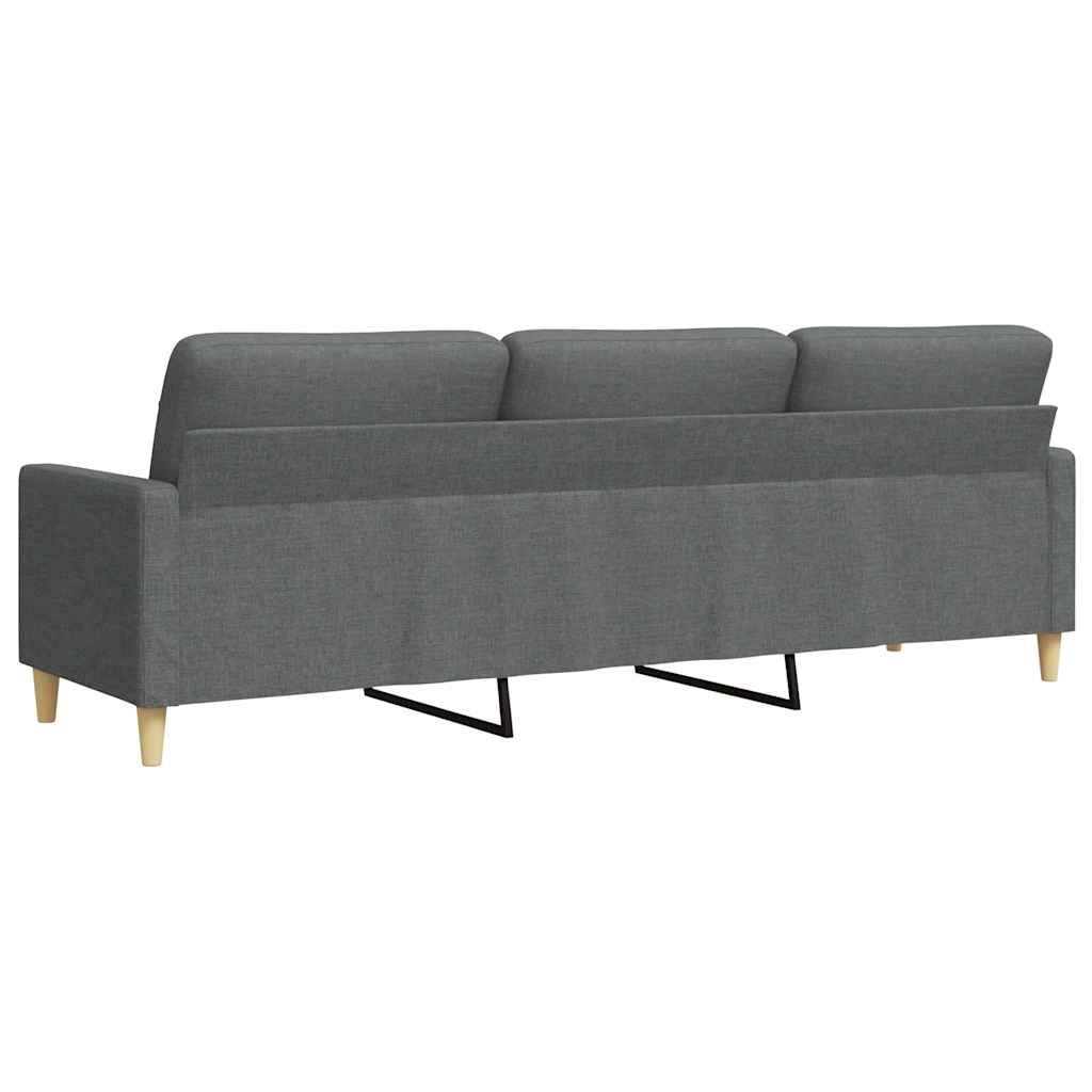 vidaXL Canapea cu 3 locuri, gri închis, 210 cm, material textil vidaXL Canapea cu 3 locuri, gri închis, 210 cm, material textil