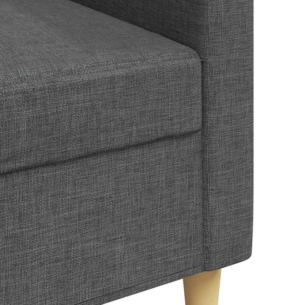 vidaXL Canapea cu 3 locuri, gri închis, 210 cm, material textil vidaXL Canapea cu 3 locuri, gri închis, 210 cm, material textil