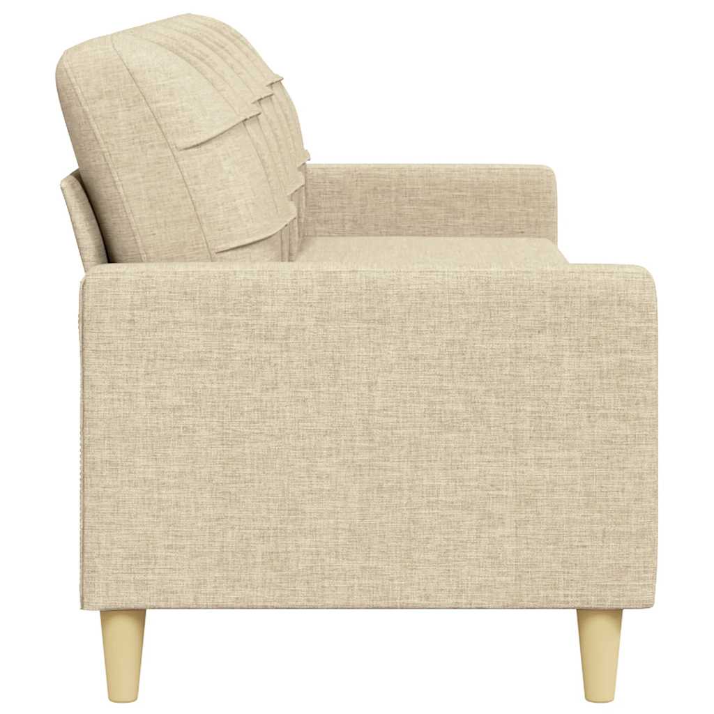 vidaXL Canapea cu 3 locuri, crem, 210 cm, material textil vidaXL Canapea cu 3 locuri, crem, 210 cm, material textil