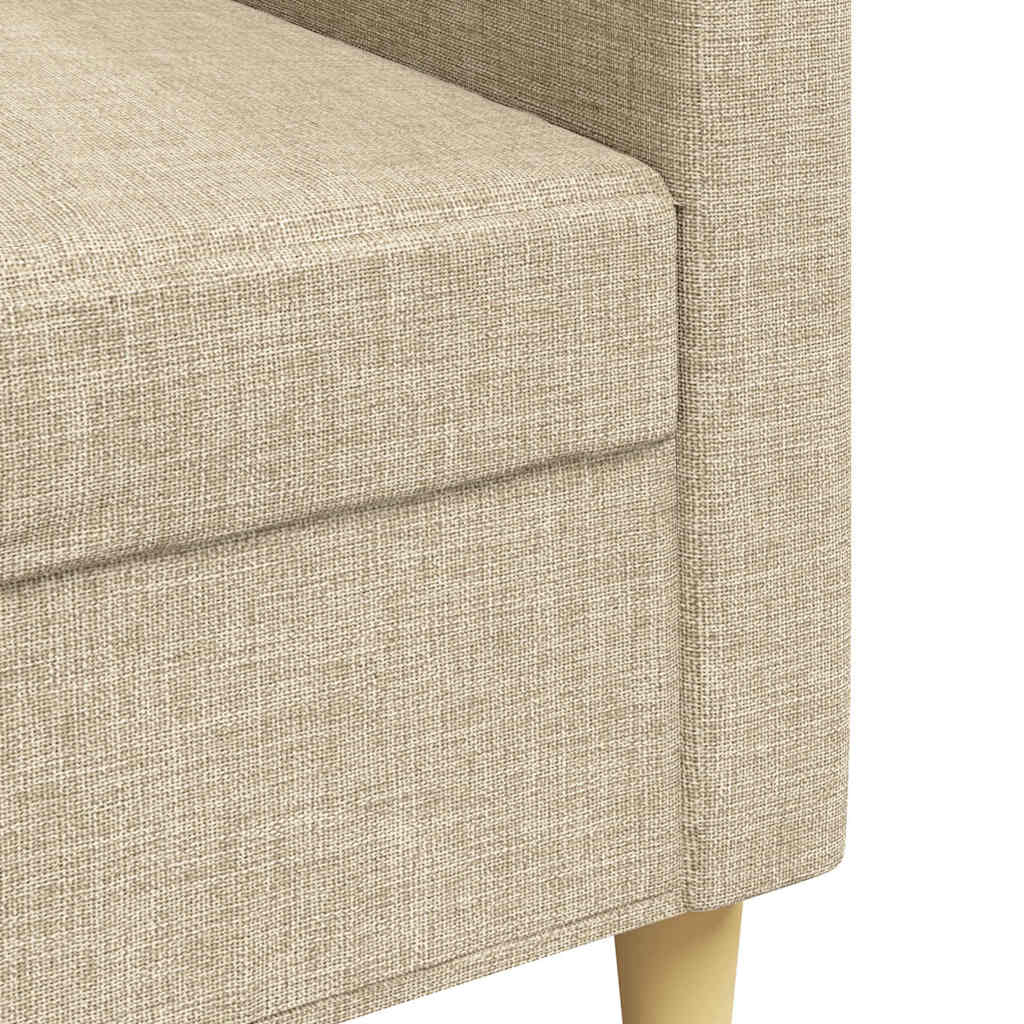 vidaXL Canapea cu 3 locuri, crem, 210 cm, material textil vidaXL Canapea cu 3 locuri, crem, 210 cm, material textil