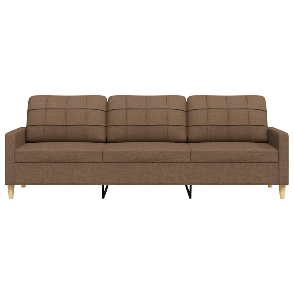 vidaXL Canapea cu 3 locuri, maro, 210 cm, material textil vidaXL Canapea cu 3 locuri, maro, 210 cm, material textil
