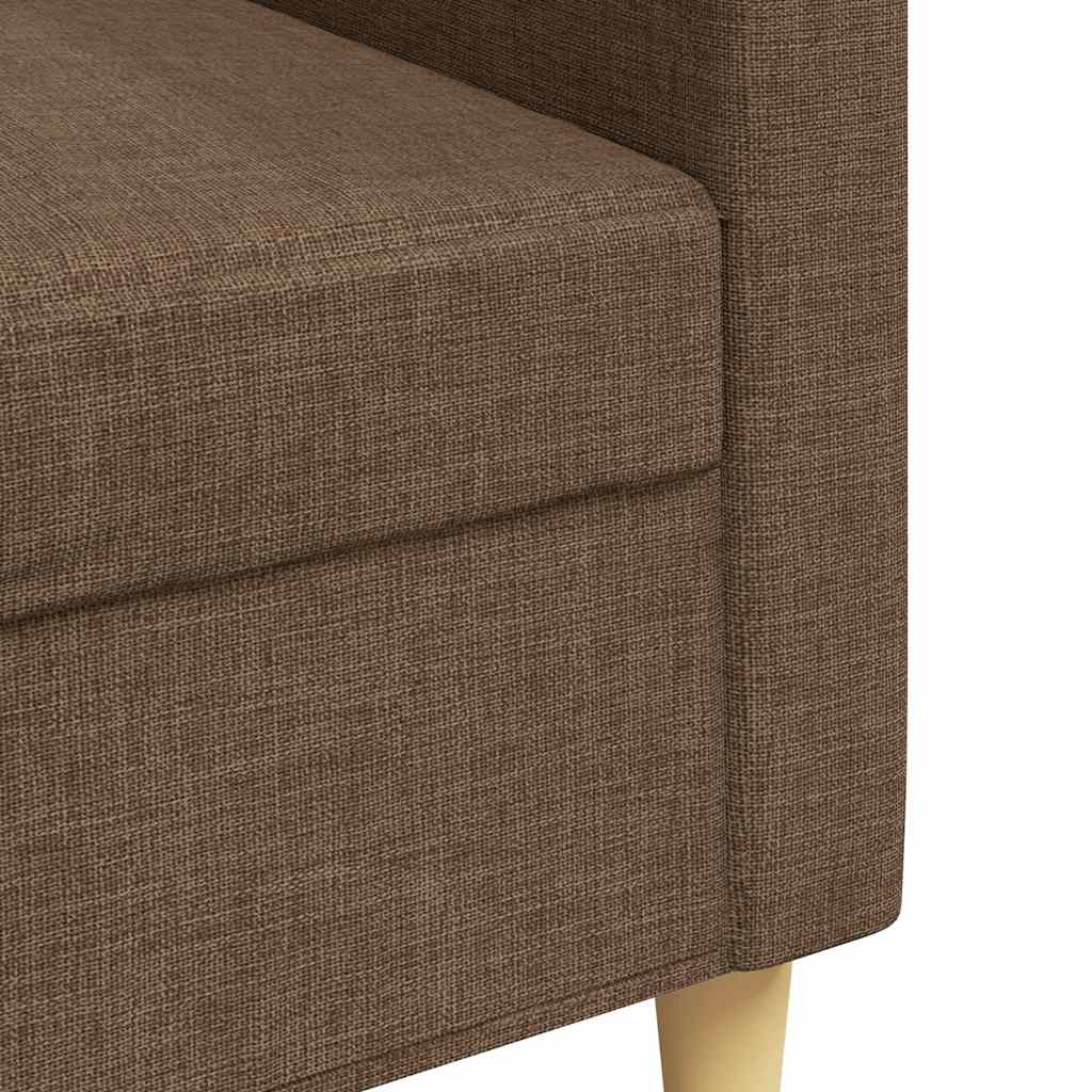 vidaXL Canapea cu 3 locuri, maro, 210 cm, material textil vidaXL Canapea cu 3 locuri, maro, 210 cm, material textil