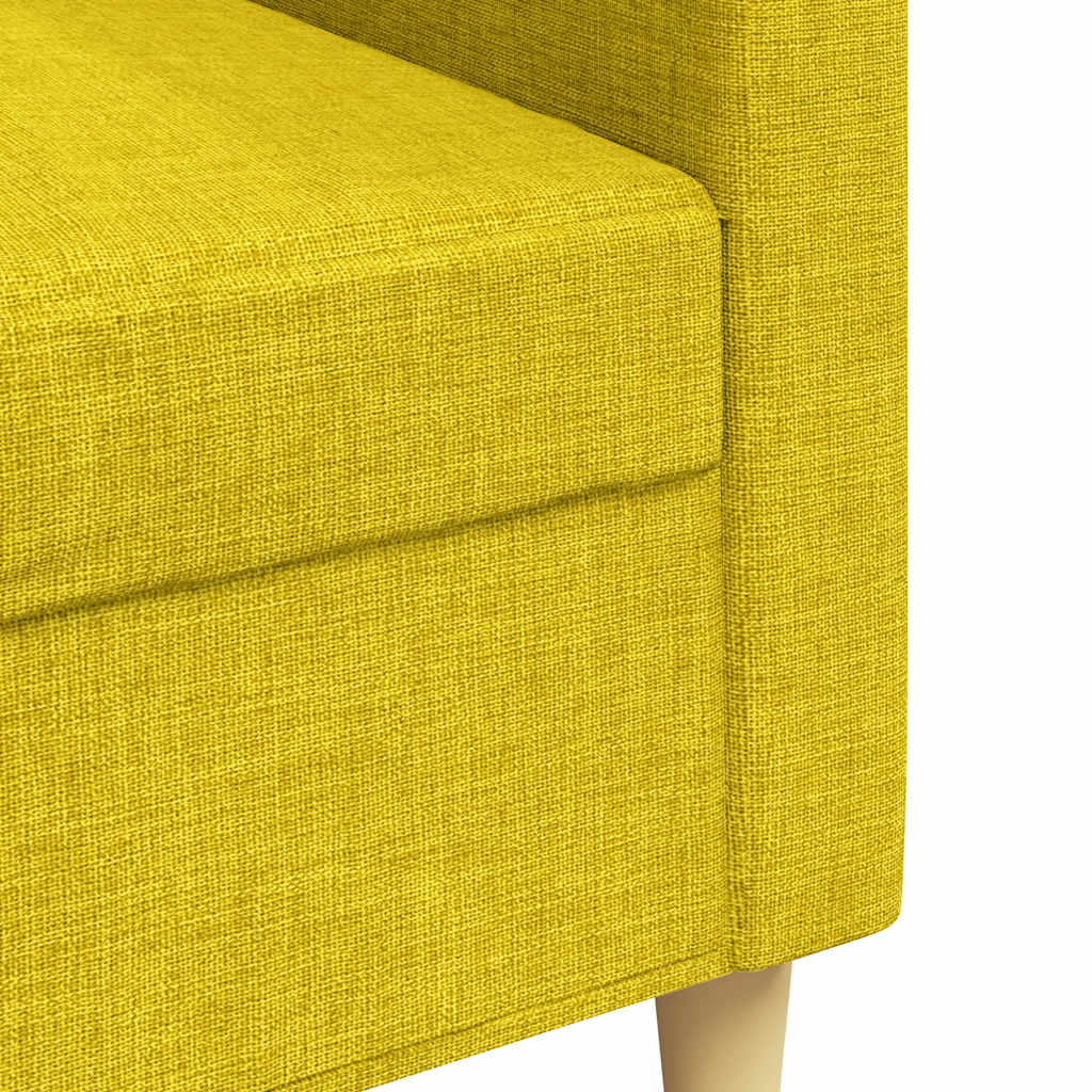 vidaXL Canapea cu 3 locuri, galben deschis, 210 cm, material textil vidaXL Canapea cu 3 locuri, galben deschis, 210 cm, material textil