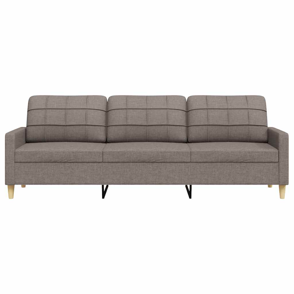 vidaXL Canapea cu 3 locuri, taupe, 210 cm, material textil