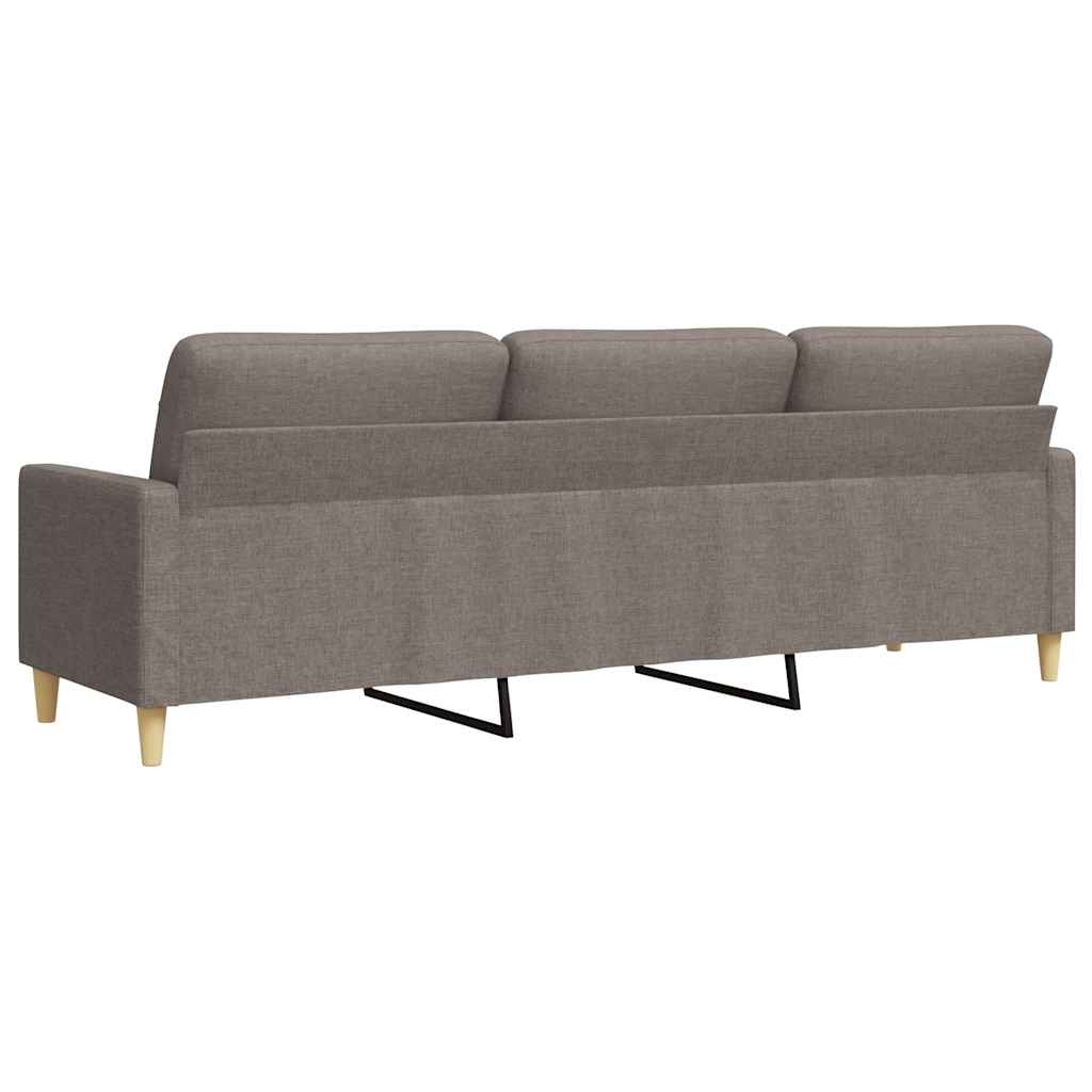 vidaXL Canapea cu 3 locuri, taupe, 210 cm, material textil