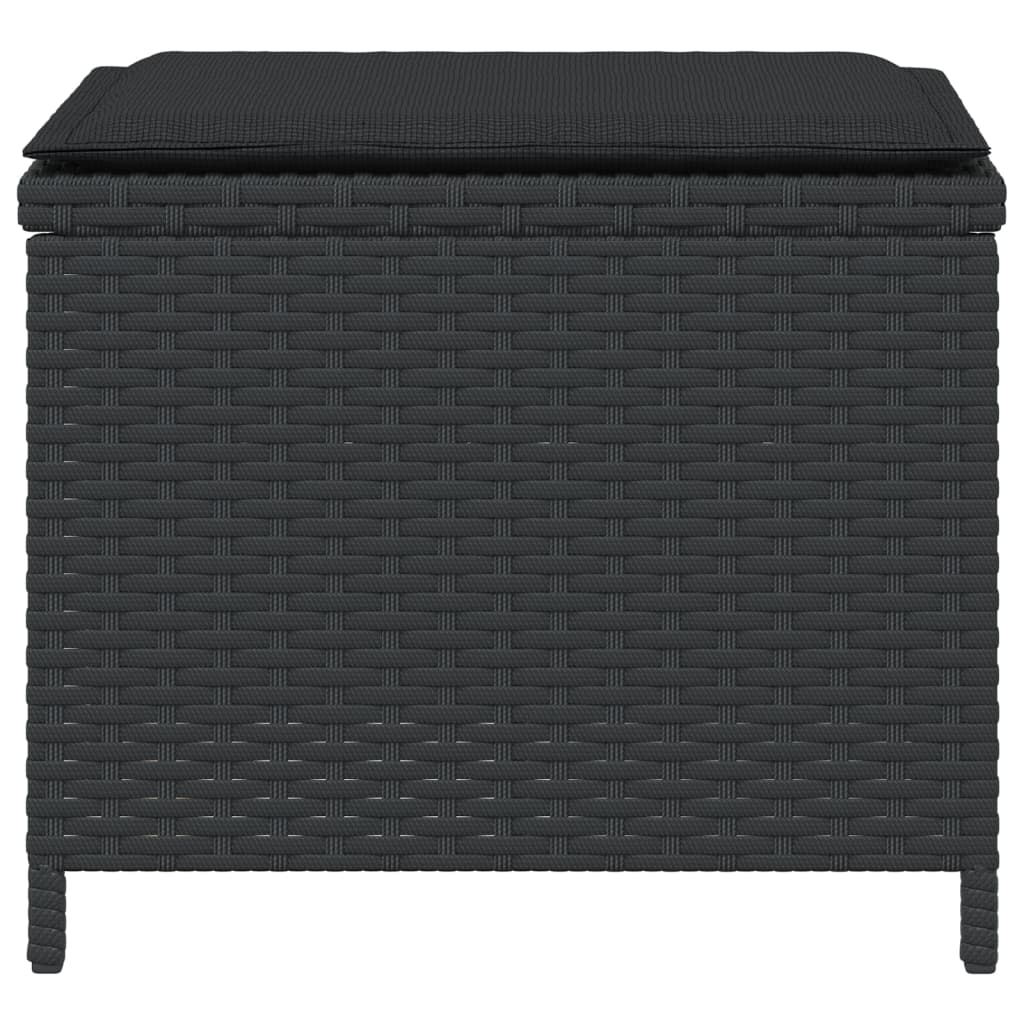 vidaXL Scaune de grădină cu perne, 4 buc. negru 40x40x35 cm poliratan vidaXL Scaune de grădină cu perne, 4 buc. negru 40x40x35 cm poliratan