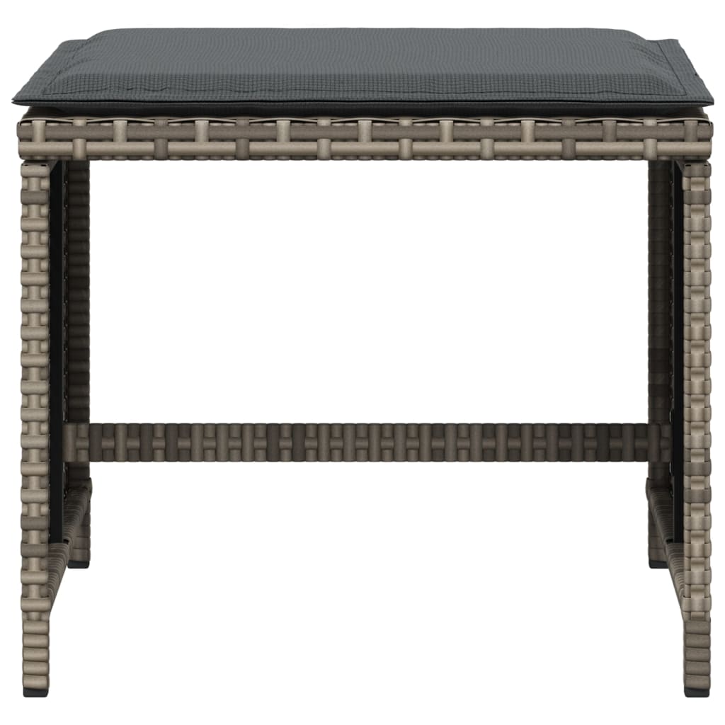 vidaXL Scaune de grădină cu perne, 4 buc., gri, 40x40x35 cm, poliratan vidaXL Scaune de grădină cu perne, 4 buc., gri, 40x40x35 cm, poliratan