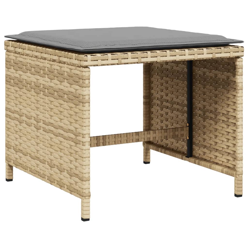 vidaXL Scaune de grădină cu perne 4 buc. mix bej 40x40x35 cm poliratan vidaXL Scaune de grădină cu perne 4 buc. mix bej 40x40x35 cm poliratan