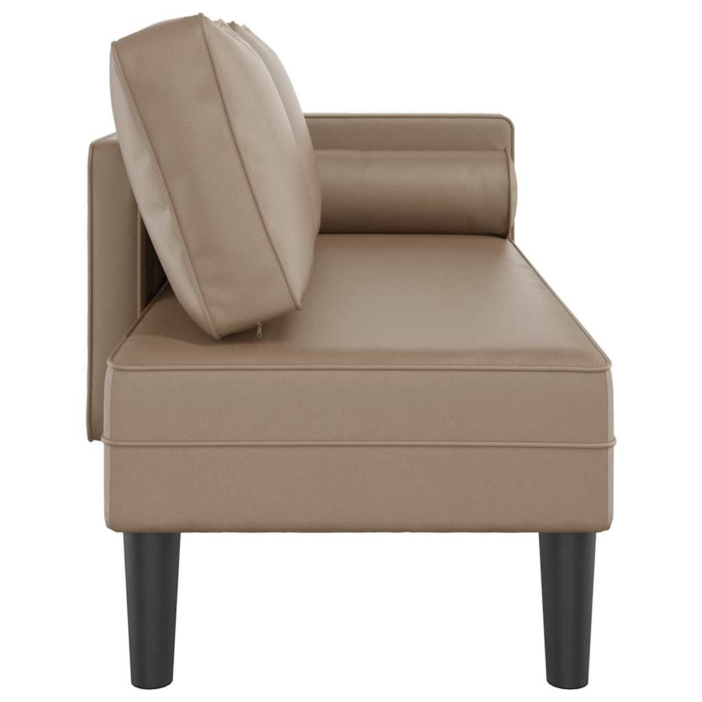 vidaXL Fotoliu șezlong cu perne, cappuccino, piele ecologică vidaXL Fotoliu șezlong cu perne, cappuccino, piele ecologică