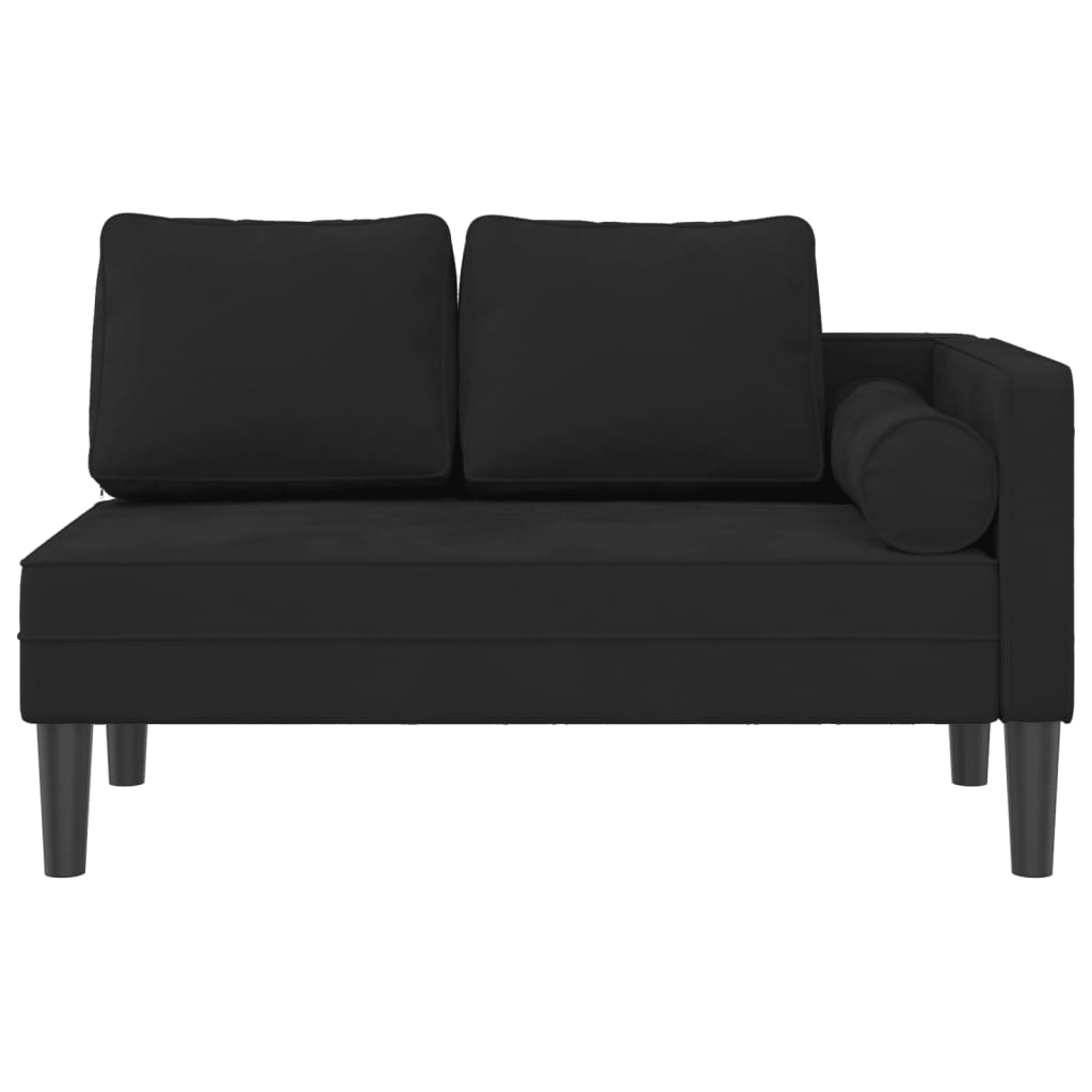 vidaXL Fotoliu șezlong cu perne, negru, catifea vidaXL Fotoliu șezlong cu perne, negru, catifea