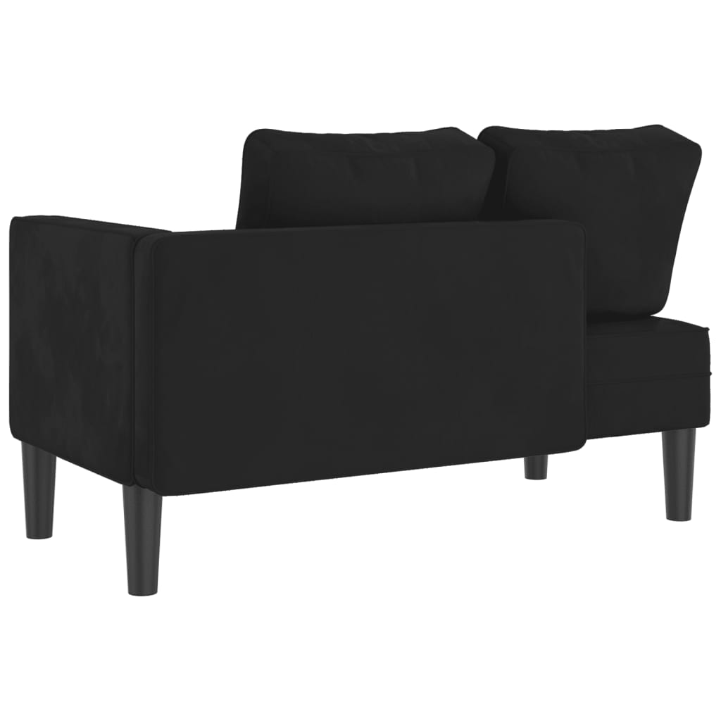 vidaXL Fotoliu șezlong cu perne, negru, catifea vidaXL Fotoliu șezlong cu perne, negru, catifea