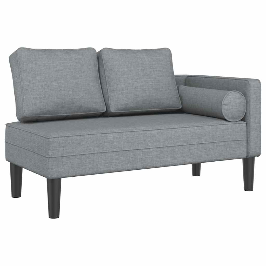 vidaXL Șezlong cu perne, gri deschis, material textil vidaXL Șezlong cu perne, gri deschis, material textil