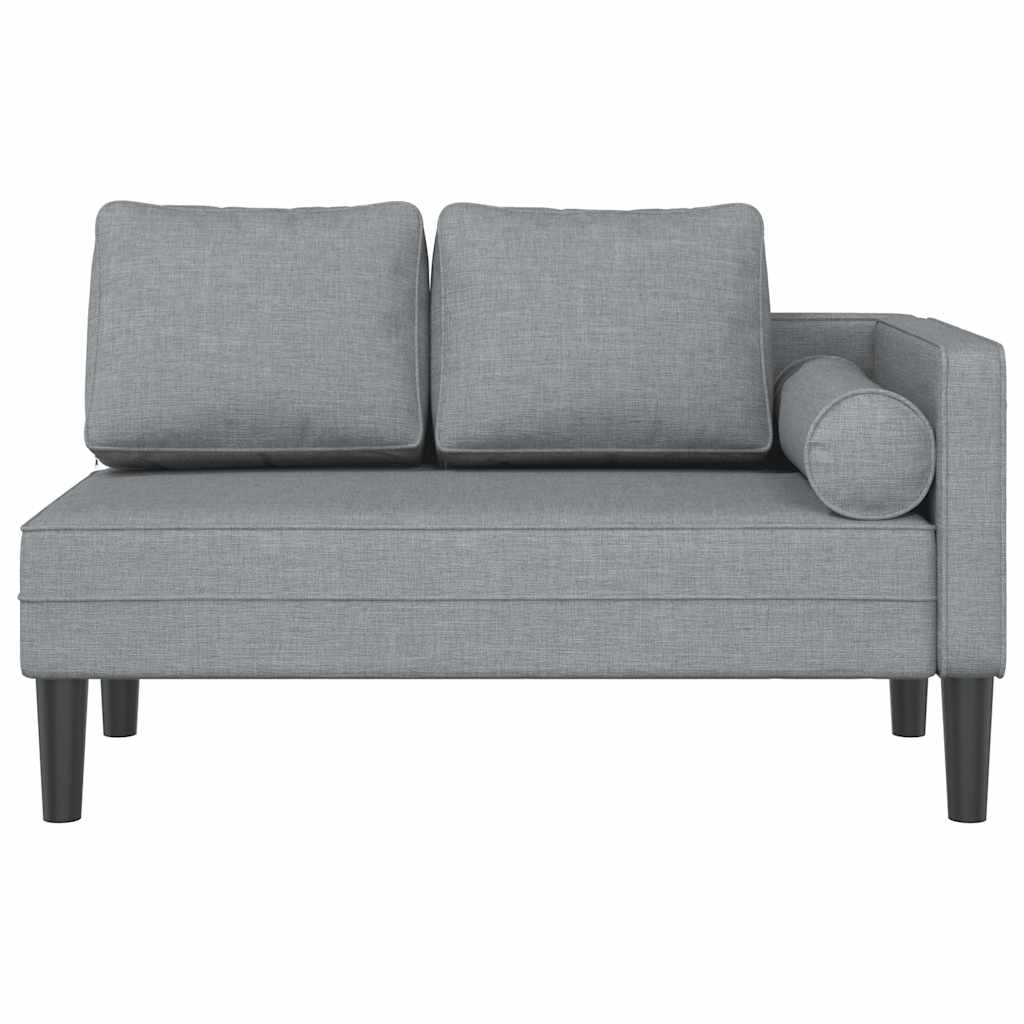 vidaXL Șezlong cu perne, gri deschis, material textil vidaXL Șezlong cu perne, gri deschis, material textil