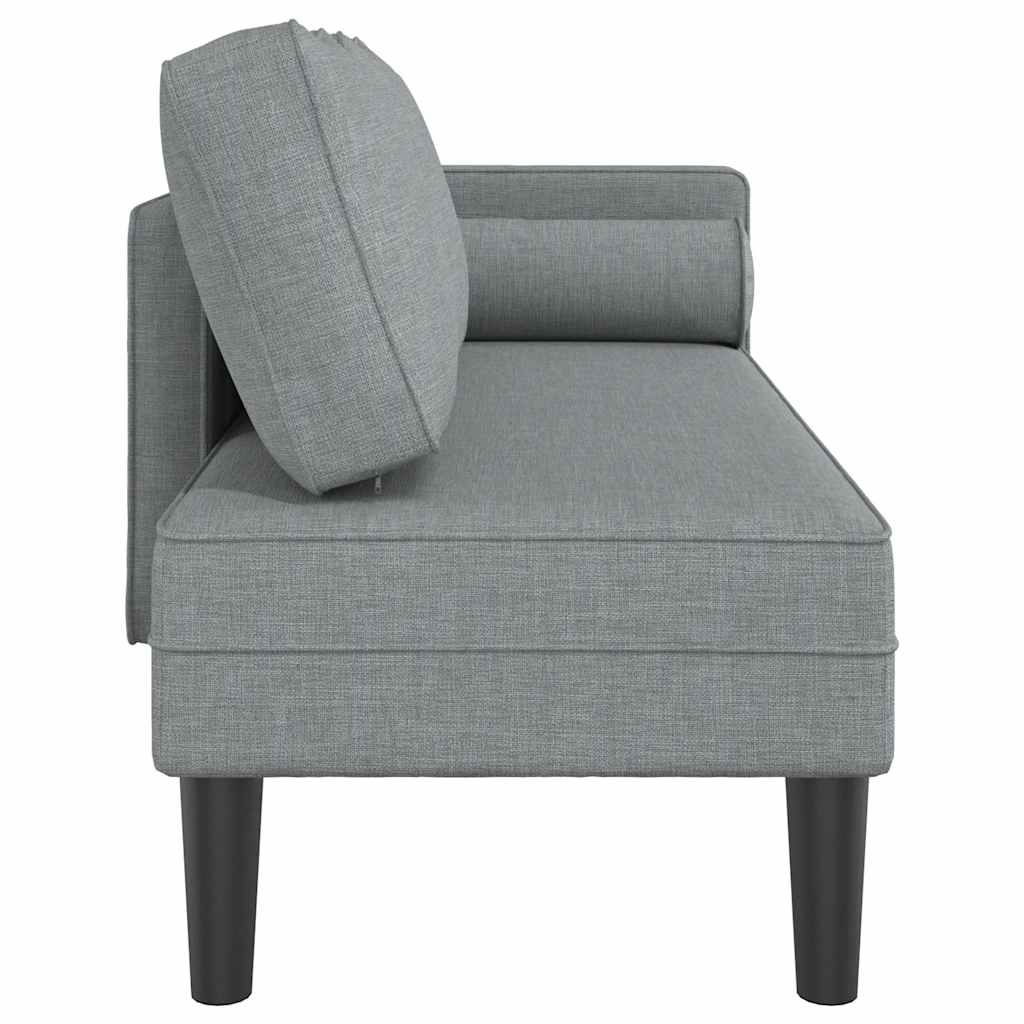 vidaXL Șezlong cu perne, gri deschis, material textil vidaXL Șezlong cu perne, gri deschis, material textil