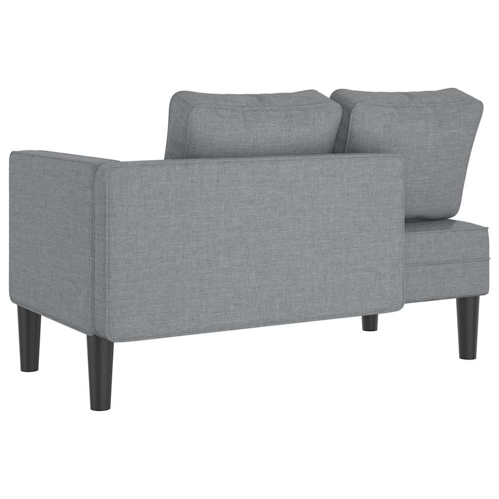 vidaXL Șezlong cu perne, gri deschis, material textil vidaXL Șezlong cu perne, gri deschis, material textil