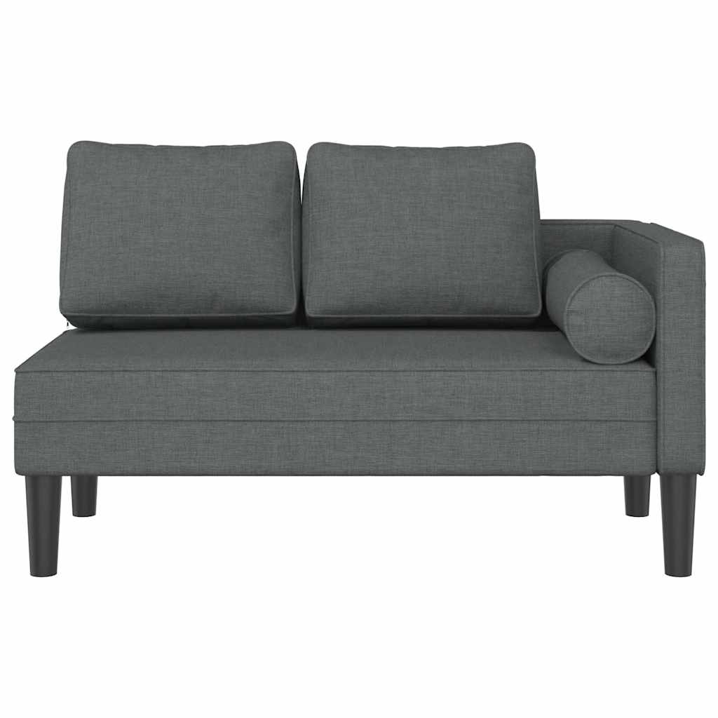 vidaXL Șezlong cu perne, gri închis, material textil vidaXL Șezlong cu perne, gri închis, material textil