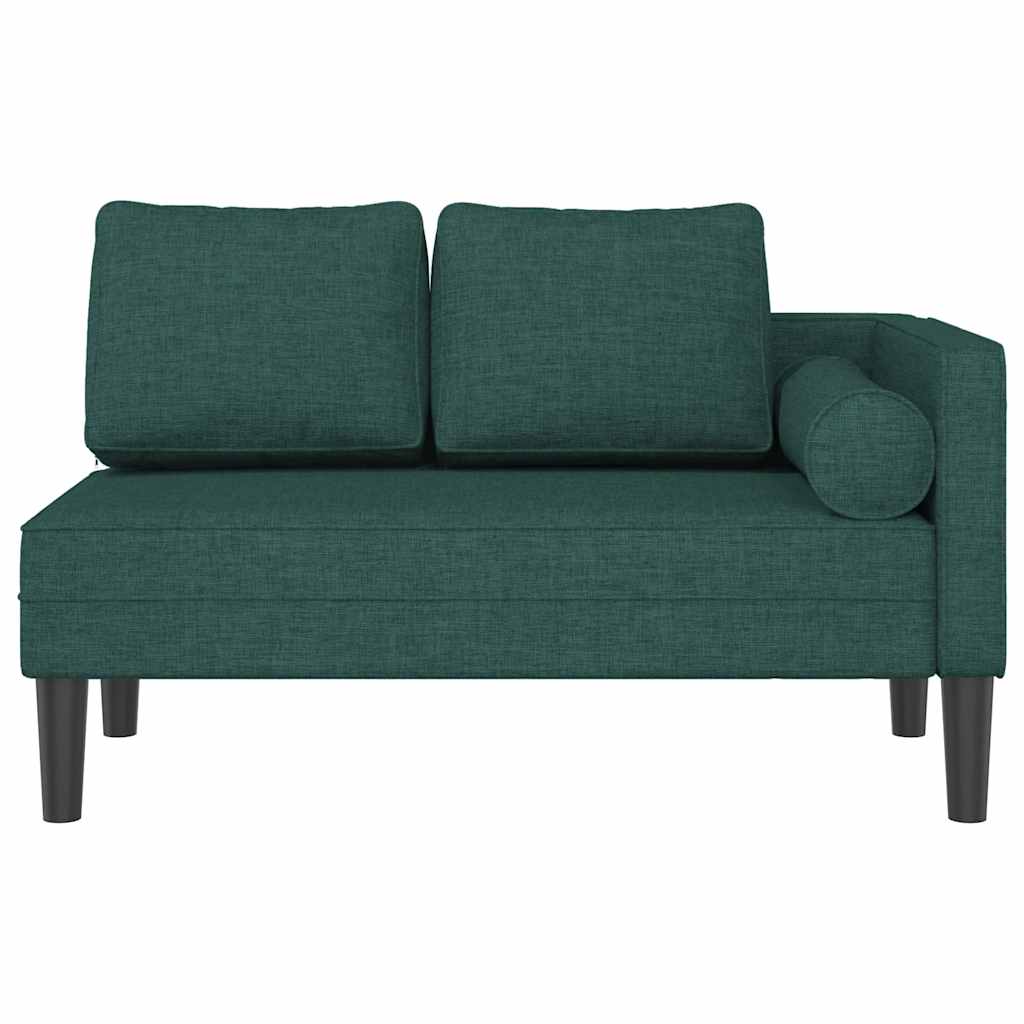 vidaXL Șezlong cu perne, verde închis, material textil vidaXL Șezlong cu perne, verde închis, material textil