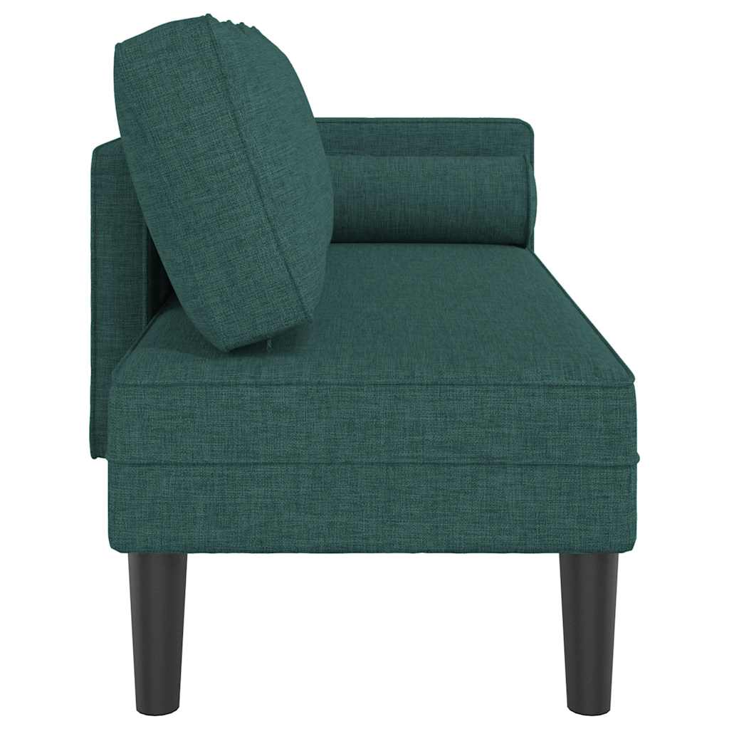 vidaXL Șezlong cu perne, verde închis, material textil vidaXL Șezlong cu perne, verde închis, material textil