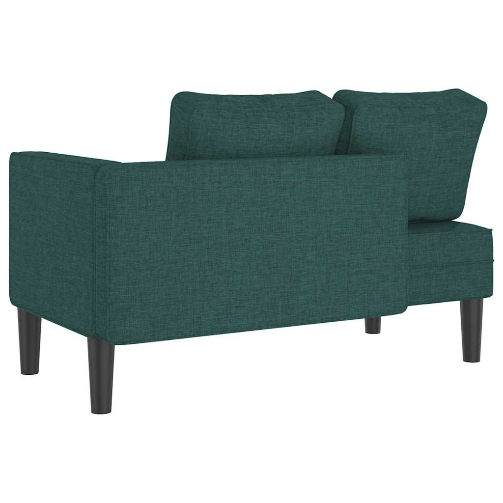 vidaXL Șezlong cu perne, verde închis, material textil vidaXL Șezlong cu perne, verde închis, material textil