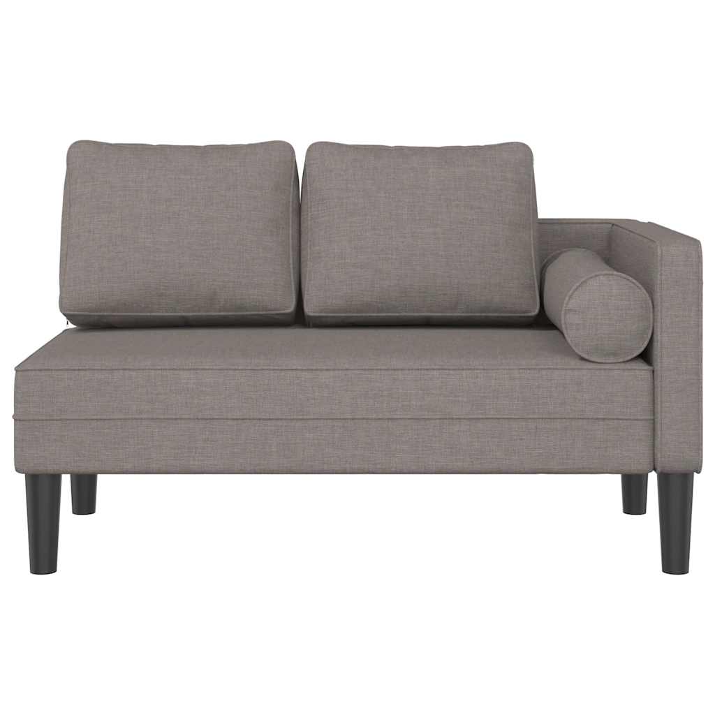 vidaXL Șezlong cu perne, gri taupe, material textil vidaXL Șezlong cu perne, gri taupe, material textil