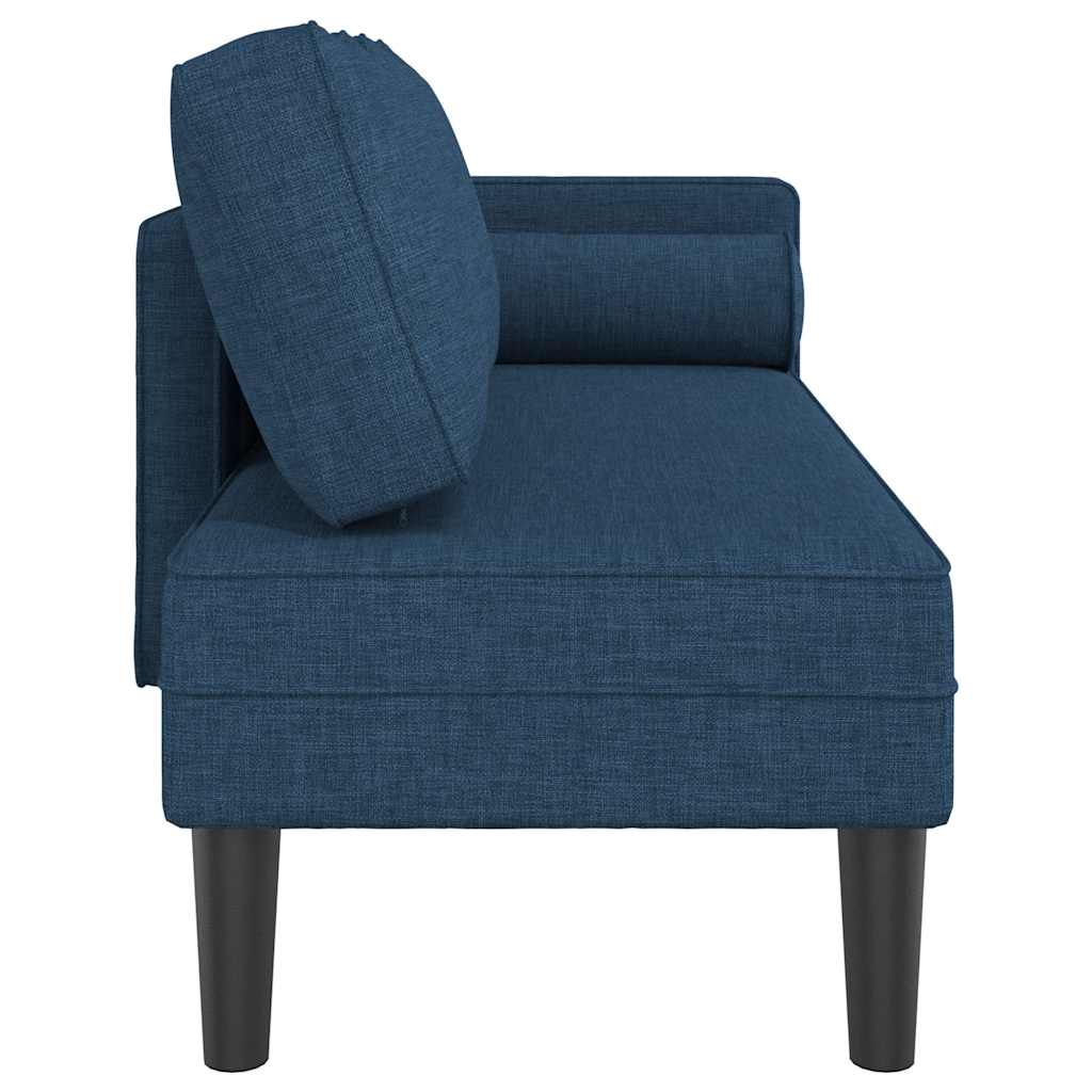 vidaXL Șezlong cu perne, albastru, material textil vidaXL Șezlong cu perne, albastru, material textil