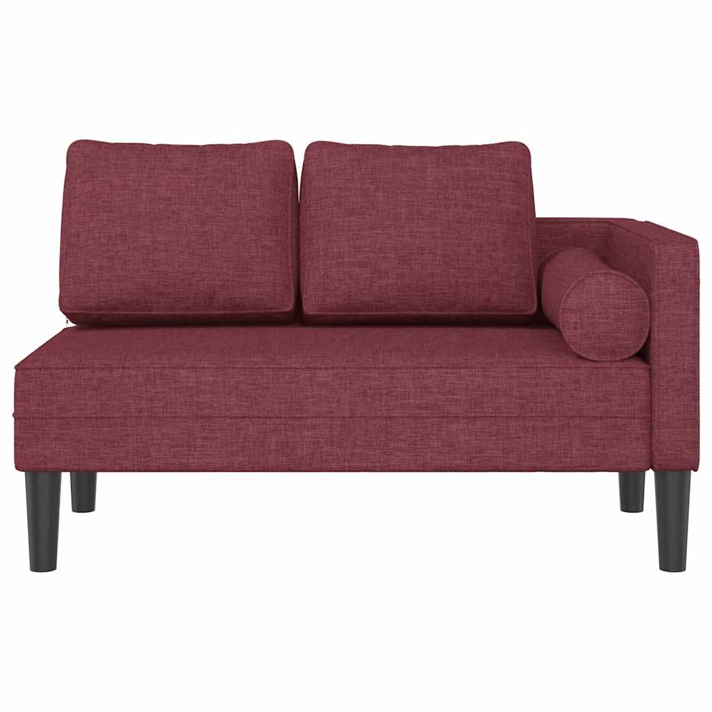 vidaXL Fotoliu șezlong cu perne, roșu vin, material textil vidaXL Fotoliu șezlong cu perne, roșu vin, material textil