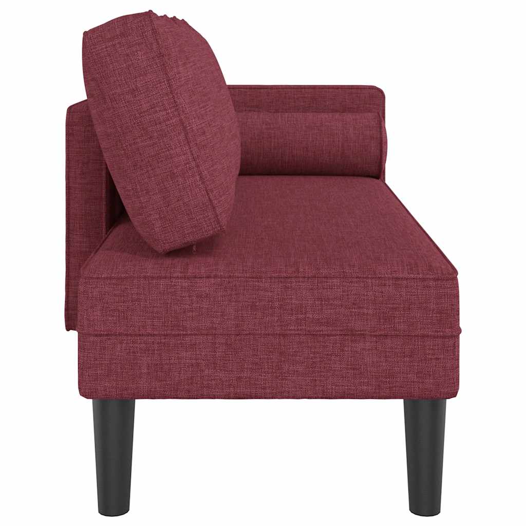 vidaXL Fotoliu șezlong cu perne, roșu vin, material textil vidaXL Fotoliu șezlong cu perne, roșu vin, material textil