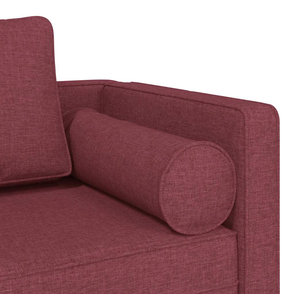 vidaXL Fotoliu șezlong cu perne, roșu vin, material textil vidaXL Fotoliu șezlong cu perne, roșu vin, material textil