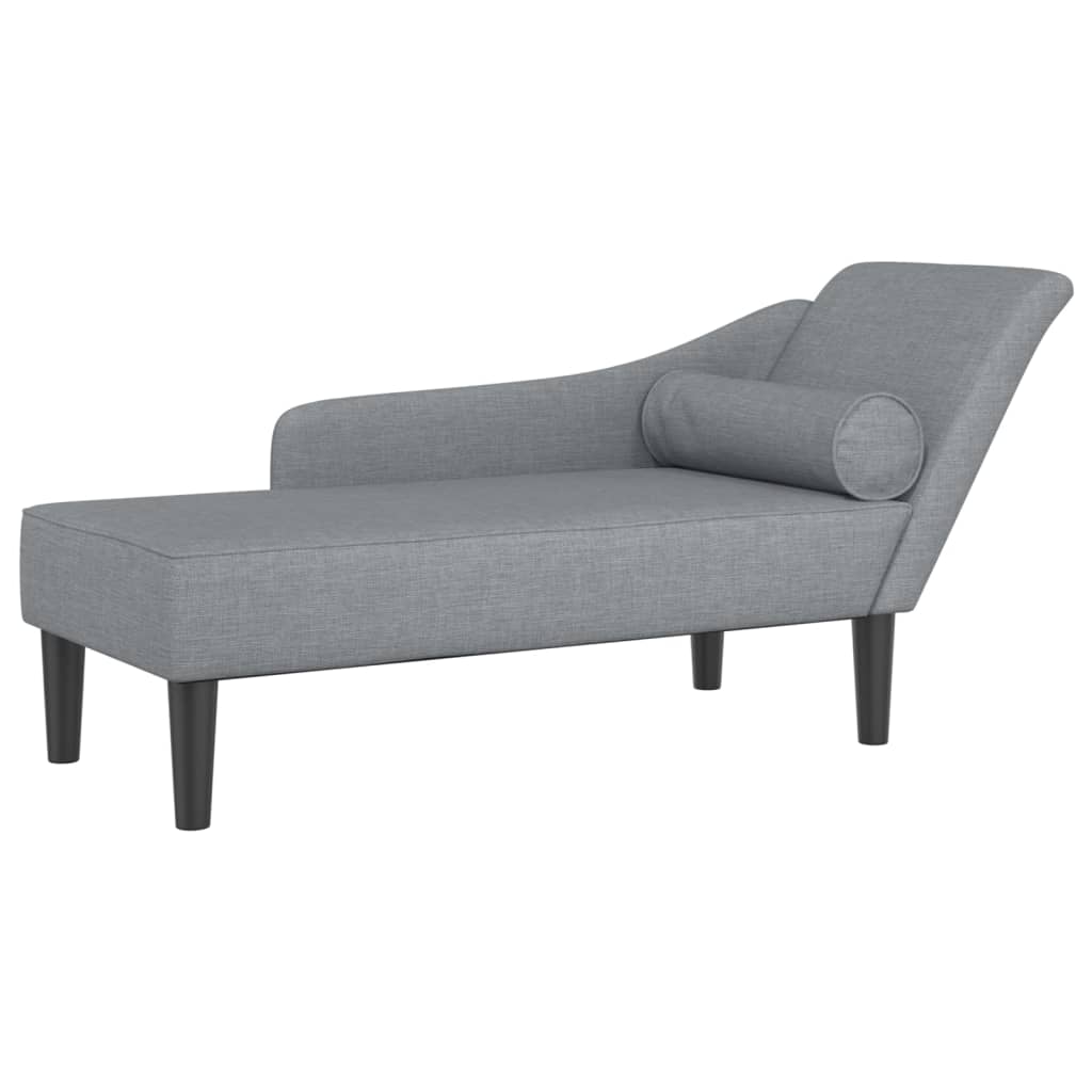 vidaXL Șezlong cu perne, gri deschis, material textil vidaXL Șezlong cu perne, gri deschis, material textil