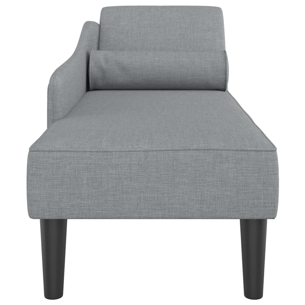 vidaXL Șezlong cu perne, gri deschis, material textil vidaXL Șezlong cu perne, gri deschis, material textil