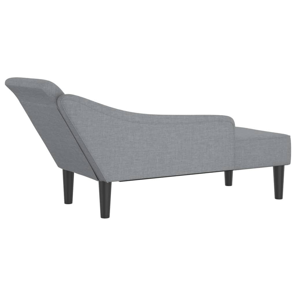 vidaXL Șezlong cu perne, gri deschis, material textil vidaXL Șezlong cu perne, gri deschis, material textil