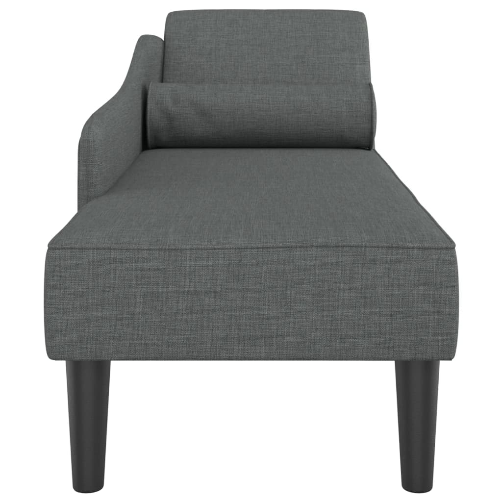 vidaXL Șezlong cu perne, gri închis, material textil vidaXL Șezlong cu perne, gri închis, material textil