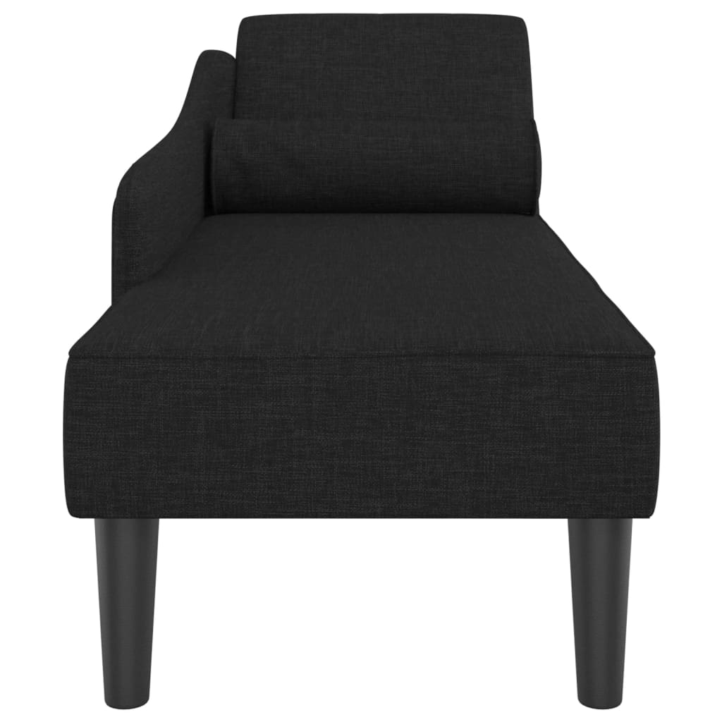 vidaXL Șezlong cu perne, negru, material textil vidaXL Șezlong cu perne, negru, material textil