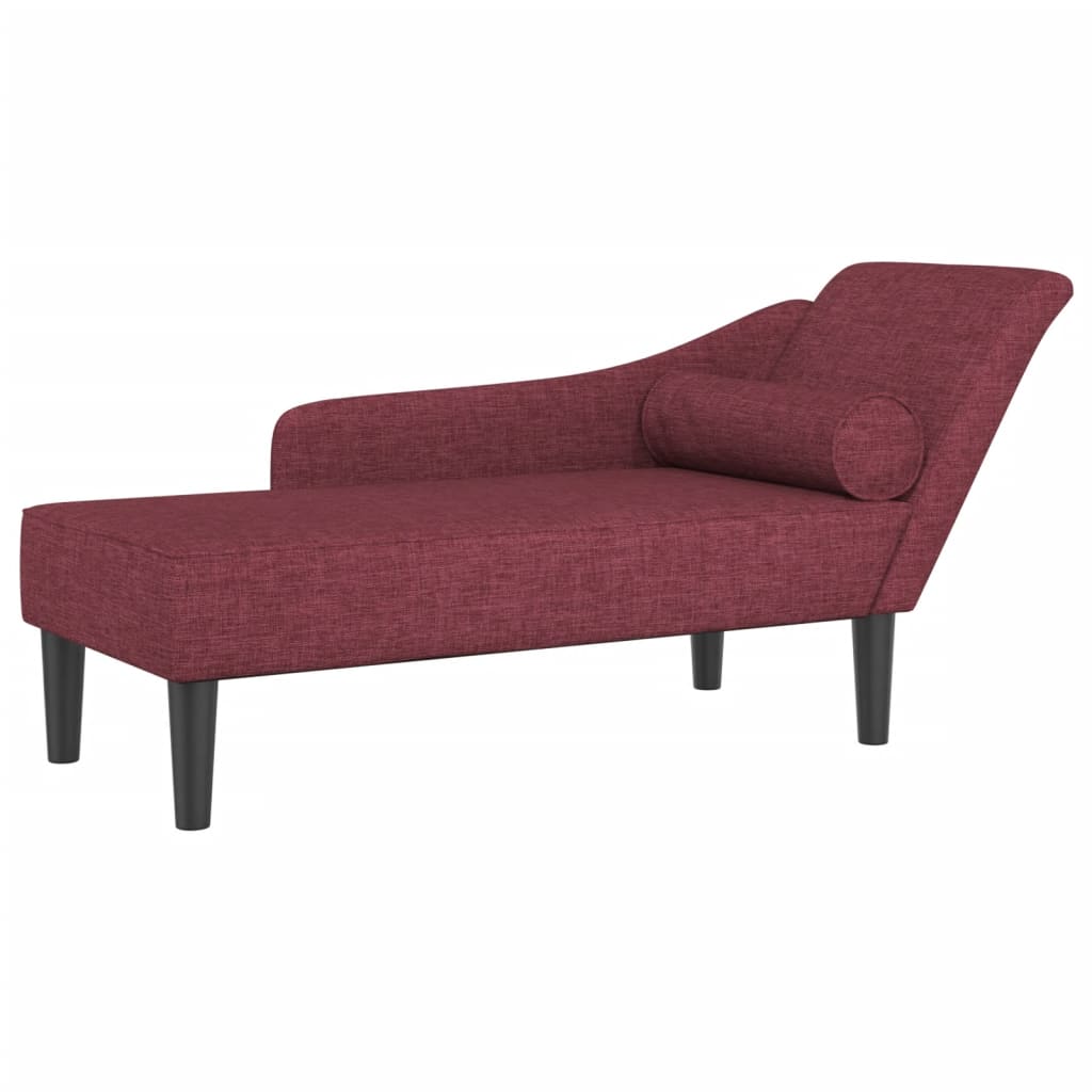 vidaXL Fotoliu șezlong cu perne, roșu vin, material textil vidaXL Fotoliu șezlong cu perne, roșu vin, material textil